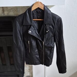 Classic Black Leather Biker Jacket